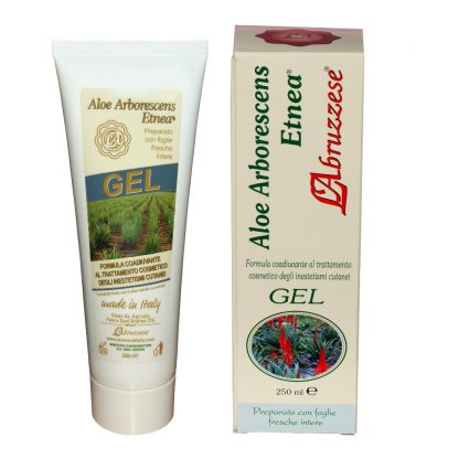 Tubetto di gel d'aloe arborescens puro bio da 200ml con confezione